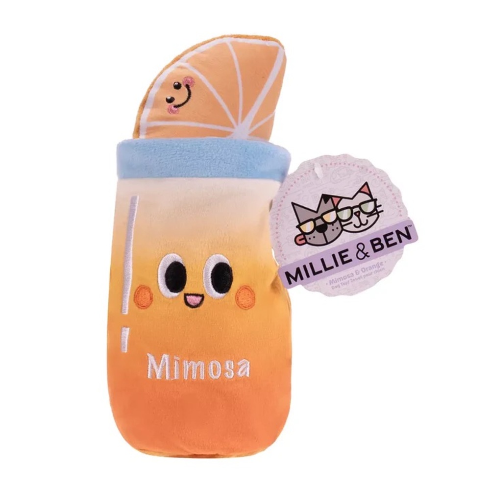🆕 Millie and Ben Mimosa with Orange Nosework Plush Dog Toy 2-Pack - S/M